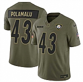 Men's Pittsburgh Steelers #43 Troy Polamalu Olive 2025 F.U.S.E. Salute to Service Limited Stitched Jersey Dyin,baseball caps,new era cap wholesale,wholesale hats
