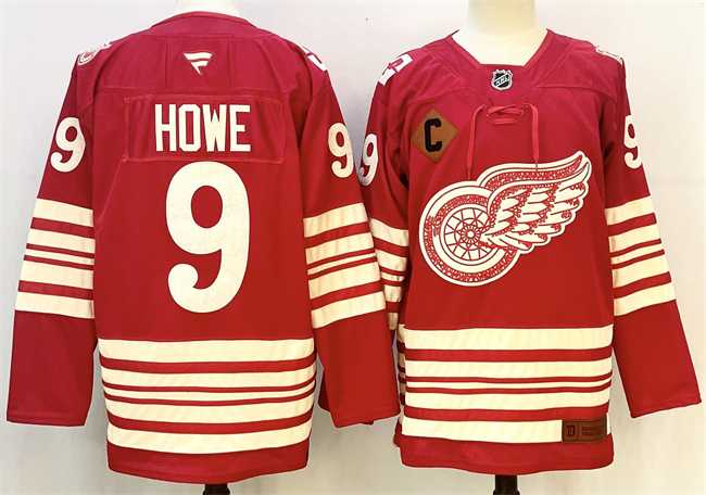 Men's Detroit Red Wings #9 Gordie Howe Red 2025-26 With C Patch Centennial Premium Stitched Jersey,We sell and wholesale Men's Detroit Red Wings #9 Gordie Howe Red 2025-26 With C Patch Centennial Premium Stitched Jersey on line form chian!