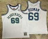 Men's Dallas Mavericks #69 Dennis Rodman White AU Throwback Jersey,baseball caps,new era cap wholesale,wholesale hats