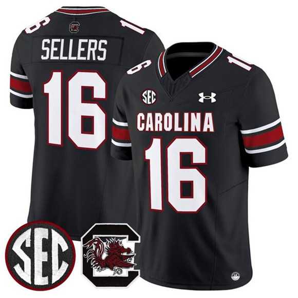 Men's South Carolina Fighting Gamecocks #16 LaNorris Sellers Black 2025 F.U.S.E. Stitched Jersey Dzhi,We sell and wholesale Men's South Carolina Fighting Gamecocks #16 LaNorris Sellers Black 2025 F.U.S.E. Stitched Jersey Dzhi on line form chian!
