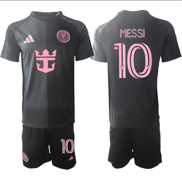 Youth Inter Miami CF #10 Lionel Messi 2025 Black Away Soccer Jersey Suit,We sell and wholesale Youth Inter Miami CF #10 Lionel Messi 2025 Black Away Soccer Jersey Suit on line form chian!