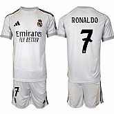 Youth Real Madrid #7 Ronaldo 25-26 White Home Soccer Jersey Suit,baseball caps,new era cap wholesale,wholesale hats
