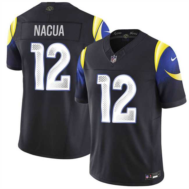 Men's Los Angeles Rams #12 Puka Nacua midnight blue 2025 F.U.S.E. 'Rivalries' Vapor Limited Stitched Jersey,We sell and wholesale Men's Los Angeles Rams #12 Puka Nacua midnight blue 2025 F.U.S.E. 'Rivalries' Vapor Limited Stitched Jersey on line form chian!