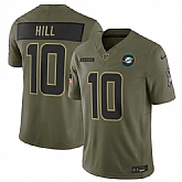 Men's Miami Dolphins #10 Tyreek Hill Olive 2025 F.U.S.E. Salute to Service Limited Stitched Jersey Dyin,baseball caps,new era cap wholesale,wholesale hats