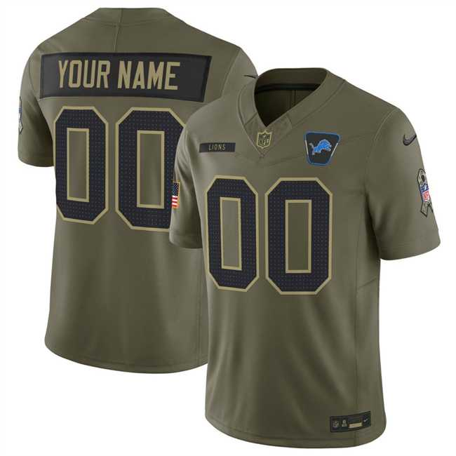 Men's Detroit Lions Active Player Custom Olive 2025 F.U.S.E. Salute to Service Limited Stitched Football Jersey,We sell and wholesale Men's Detroit Lions Active Player Custom Olive 2025 F.U.S.E. Salute to Service Limited Stitched Football Jersey on line form chian!