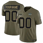 Men's New York Jets Active Player Custom Olive 2025 F.U.S.E. Salute to Service Limited Stitched Football Jersey,baseball caps,new era cap wholesale,wholesale hats