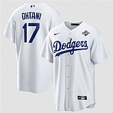Men's Los Angeles Dodgers #17 Shohei Ohtani White 2025 World Series Home Cool Base Stitched Jersey Dzhi,baseball caps,new era cap wholesale,wholesale hats