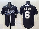 Men's Los Angeles Dodgers #6 H.S.Kim Black Cool Base Stitched Jersey,baseball caps,new era cap wholesale,wholesale hats