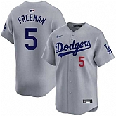 Men's Los Angeles Dodgers #5 Freddie Freeman Gray 2025 Limited Stitched Jersey Dzhi,baseball caps,new era cap wholesale,wholesale hats
