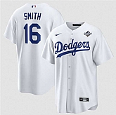 Men's Los Angeles Dodgers #16 Will Smith White 2025 World Series Home Cool Base Stitched Jersey Dzhi,baseball caps,new era cap wholesale,wholesale hats