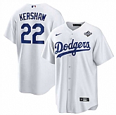 Men's Los Angeles Dodgers #22 Clayton Kershaw White 2025 World Series Home Cool Base Stitched Jersey Dzhi,baseball caps,new era cap wholesale,wholesale hats