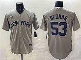 Men's New York Yankees #53 David Bednar Grey Stitched Jersey,baseball caps,new era cap wholesale,wholesale hats