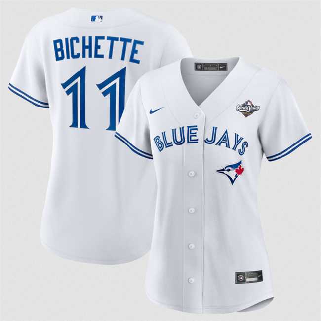 Women's Toronto Blue Jays #11 Bo Bichette White 2025 World Series Home Cool Base Stitched Jersey Dzhi,We sell and wholesale Women's Toronto Blue Jays #11 Bo Bichette White 2025 World Series Home Cool Base Stitched Jersey Dzhi on line form chian!