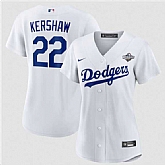 Women's Los Angeles Dodgers #22 Clayton Kershaw White 2025 World Series Home Cool Base Stitched Jersey Dzhi,baseball caps,new era cap wholesale,wholesale hats