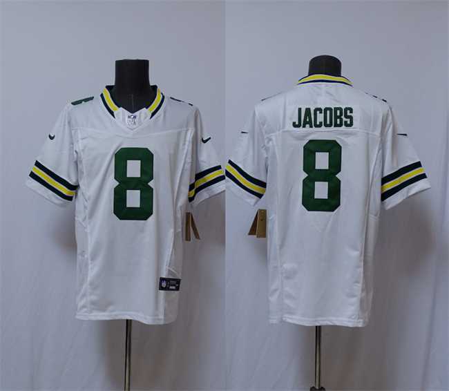 Men's Green Bay Packers #8 Josh Jacobs White Vapor 2025 F.U.S.E. Limited Stitched Jersey,We sell and wholesale Men's Green Bay Packers #8 Josh Jacobs White Vapor 2025 F.U.S.E. Limited Stitched Jersey on line form chian!