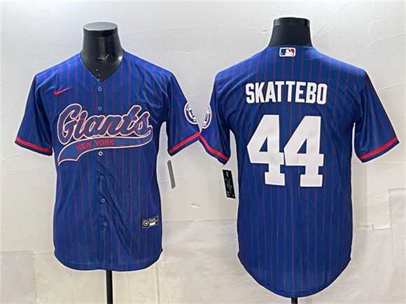 Men's New York Giants #44 Cam Skattebo Royal Pinstripe With Patch Cool Base Stitched Baseball Jersey,We sell and wholesale Men's New York Giants #44 Cam Skattebo Royal Pinstripe With Patch Cool Base Stitched Baseball Jersey on line form chian!
