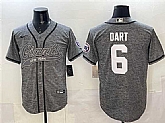 Men's New York Giants #6 Jaxson Dart Gray With Patch Cool Base Stitched Baseball Jersey,baseball caps,new era cap wholesale,wholesale hats