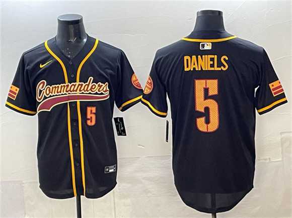 Men's Washington Commanders #5 Jayden Daniels Black Limited Stitched Baseball Jersey,We sell and wholesale Men's Washington Commanders #5 Jayden Daniels Black Limited Stitched Baseball Jersey on line form chian!