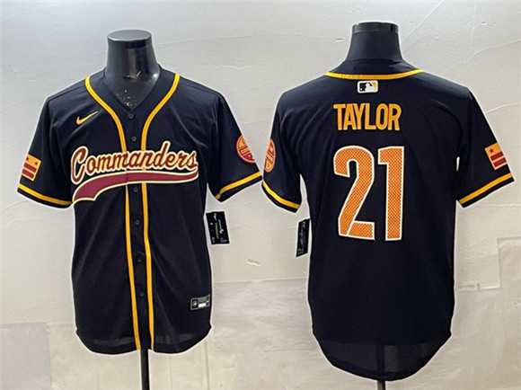 Men's Washington Commanders #21 Sean Taylor Black Limited Stitched Baseball Jersey,We sell and wholesale Men's Washington Commanders #21 Sean Taylor Black Limited Stitched Baseball Jersey on line form chian!