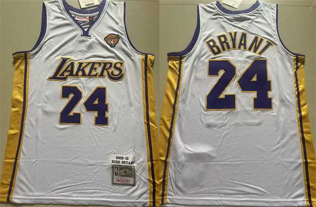 Men's Los Angeles Lakers #24 Kobe Bryant White 2009-10 Stitched Throwback Jersey,We sell and wholesale Men's Los Angeles Lakers #24 Kobe Bryant White 2009-10 Stitched Throwback Jersey on line form chian!