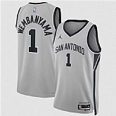 Men's San Antonio Spurs #1 Victor Wembanyama Silver 2025 Statement Edition Stitched Jersey Dzhi,baseball caps,new era cap wholesale,wholesale hats
