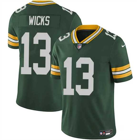 Men & Women & Youth Green Bay Packers #13 Dontayvion Wicks Green 2025 Vapor Untouchable Limited Stitched Jersey,We sell and wholesale Men & Women & Youth Green Bay Packers #13 Dontayvion Wicks Green 2025 Vapor Untouchable Limited Stitched Jersey on line form chian!