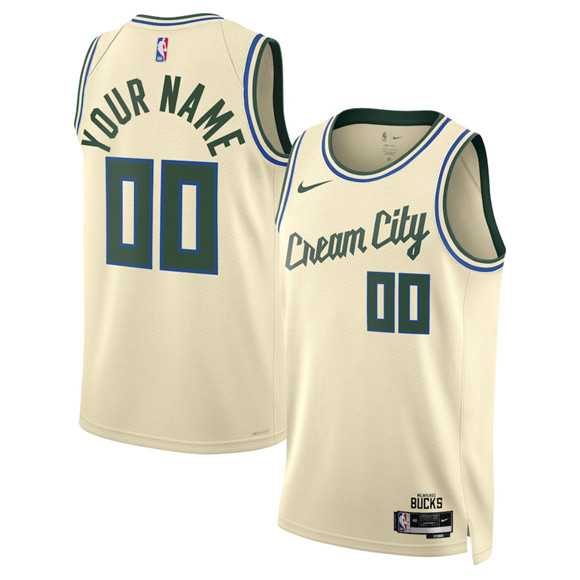 Men's Milwaukee Bucks Active Player Custom Cream 2025-26 City Edition Swingman Stitched Basketball Jersey,We sell and wholesale Men's Milwaukee Bucks Active Player Custom Cream 2025-26 City Edition Swingman Stitched Basketball Jersey on line form chian!