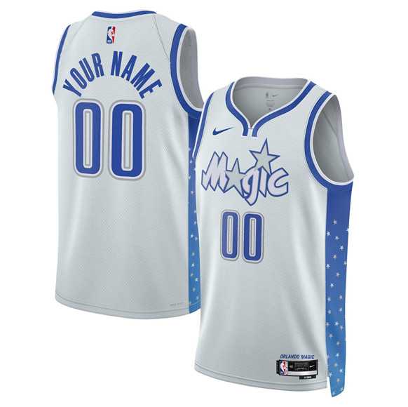 Men's Orlando Magic Active Player Custom Silver 2025-26 City Edition Stitched Basketball Jersey,We sell and wholesale Men's Orlando Magic Active Player Custom Silver 2025-26 City Edition Stitched Basketball Jersey on line form chian!