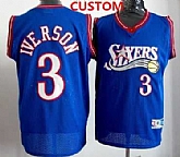 Men's Philadelphia 76ers Custom blue swingman throwback jersey,baseball caps,new era cap wholesale,wholesale hats
