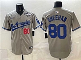 Men's Los Angeles Dodgers #80 Emmet Sheehan Gray 2025 World Series Patch Limited Stitched Jersey,baseball caps,new era cap wholesale,wholesale hats