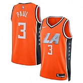Men's Los Angeles Clippers #3 Chris Paul Orange 2025-26 City Edition Swingman Stitched Jersey Dzhi,baseball caps,new era cap wholesale,wholesale hats