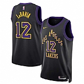 Men's Los Angeles Lakers #12 Jake LaRavia Black 2025-26 City Edition Stitched Jersey Dzhi,baseball caps,new era cap wholesale,wholesale hats