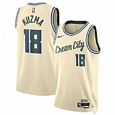 Men's Milwaukee Bucks #18 Kyle Kuzma Cream 2025-26 City Edition Swingman Stitched Jersey Dzhi,baseball caps,new era cap wholesale,wholesale hats
