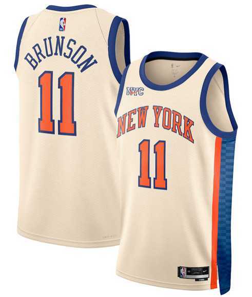 Men's New Yok Knicks #11 Jalen Brunson Cream 2025-26 City Edition Swingman Stitched Jersey Dzhi,We sell and wholesale Men's New Yok Knicks #11 Jalen Brunson Cream 2025-26 City Edition Swingman Stitched Jersey Dzhi on line form chian!