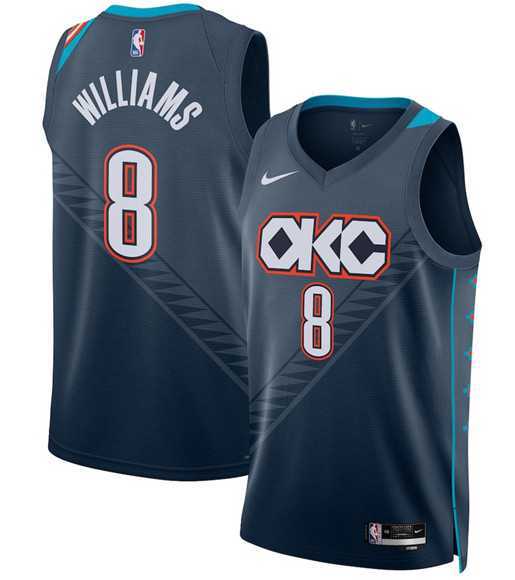 Men's Oklahoma City Thunder #8 Jalen Williams Navy 2025-26 City Edition Swingman Stitched Jersey Dzhi,We sell and wholesale Men's Oklahoma City Thunder #8 Jalen Williams Navy 2025-26 City Edition Swingman Stitched Jersey Dzhi on line form chian!