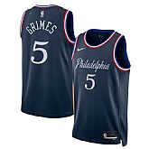 Men's Philadelphia 76ers #5 Quentin Grimes Navy 2025-26 City Edition Swingman Stitched Jersey Dzhi,baseball caps,new era cap wholesale,wholesale hats