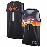 Men's Phoenix Suns #1 Devin Booker Black 2025-26 City Edition Stitched Jersey Dzhi,baseball caps,new era cap wholesale,wholesale hats