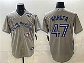 Men's Toronto Blue Jays #47 Addison Barger Gray 2025 World Series Cool Base Stitched Jersey,baseball caps,new era cap wholesale,wholesale hats