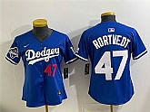 Women's Los Angeles Dodgers #47 Ben Rortvedt Royal 2025 World Series Champions Limited Stitched Jersey,baseball caps,new era cap wholesale,wholesale hats