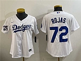 Women's Los Angeles Dodgers #72 Miguel Rojas White 2025 World Series Champions Home Cool Base Stitched Jersey,baseball caps,new era cap wholesale,wholesale hats