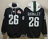 Men's Philadelphia Eagles #26 Saquon Barkley Black Super Bowl LIX Pullover Hoodie,baseball caps,new era cap wholesale,wholesale hats