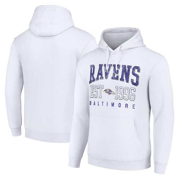 Men's Baltimore Ravens White Throwback Logo Pullover Hoodie,We sell and wholesale Men's Baltimore Ravens White Throwback Logo Pullover Hoodie on line form chian!