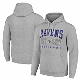 Men's Baltimore Ravens Gray Throwback Logo Pullover Hoodie,baseball caps,new era cap wholesale,wholesale hats