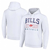 Men's Buffalo Bills White Throwback Logo Pullover Hoodie,baseball caps,new era cap wholesale,wholesale hats
