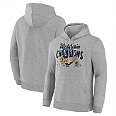 Men's Los Angeles Dodgers Heather Gray 2025 World Series Champions Locker Room Pullover Hoodie,baseball caps,new era cap wholesale,wholesale hats