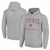 Men's Minnesota Vikings Gray Throwback Logo Pullover Hoodie,baseball caps,new era cap wholesale,wholesale hats