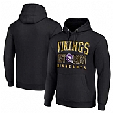 Men's Minnesota Vikings Black Throwback Logo Pullover Hoodie,baseball caps,new era cap wholesale,wholesale hats