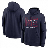 Men's New England Patriots Navy Busted Play Club Fleece Pullover Hoodie,baseball caps,new era cap wholesale,wholesale hats