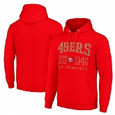 Men's San Francisco 49ers Red Throwback Logo Pullover Hoodie,baseball caps,new era cap wholesale,wholesale hats