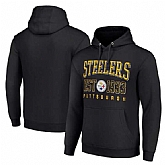 Men's Pittsburgh Steelers Black Throwback Logo Pullover Hoodie,baseball caps,new era cap wholesale,wholesale hats